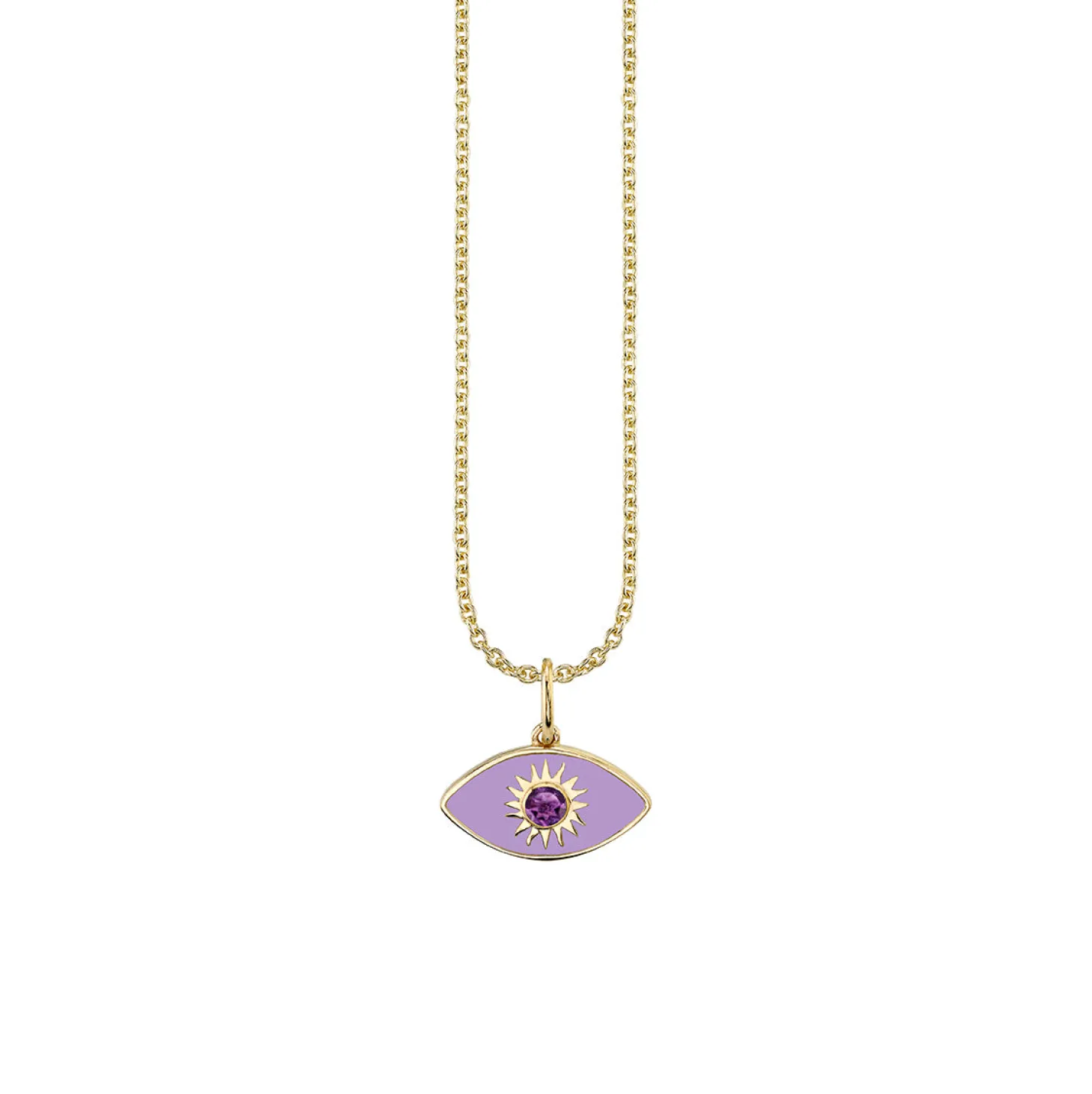 Gold & Enamel Sunburst Eye Charm