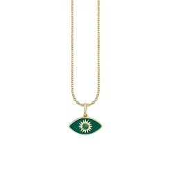 Gold & Enamel Sunburst Eye Charm