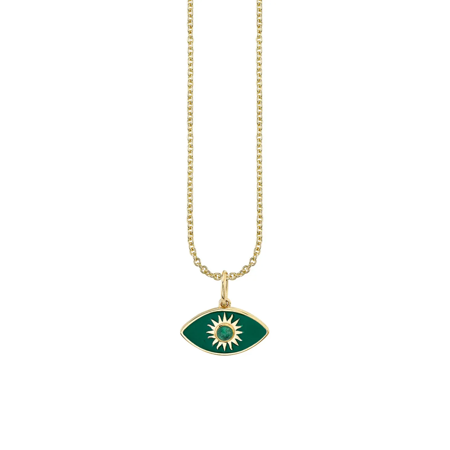 Gold & Enamel Sunburst Eye Charm