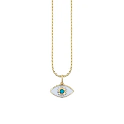 Gold & Enamel Sunburst Eye Charm