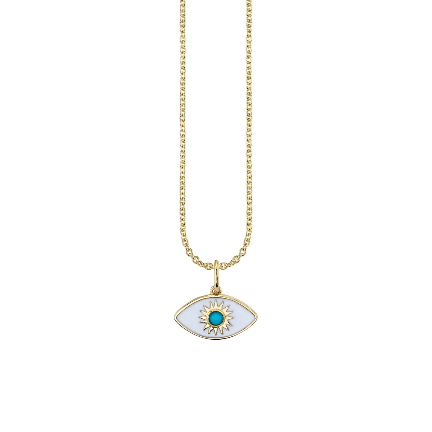 Gold & Enamel Sunburst Eye Charm