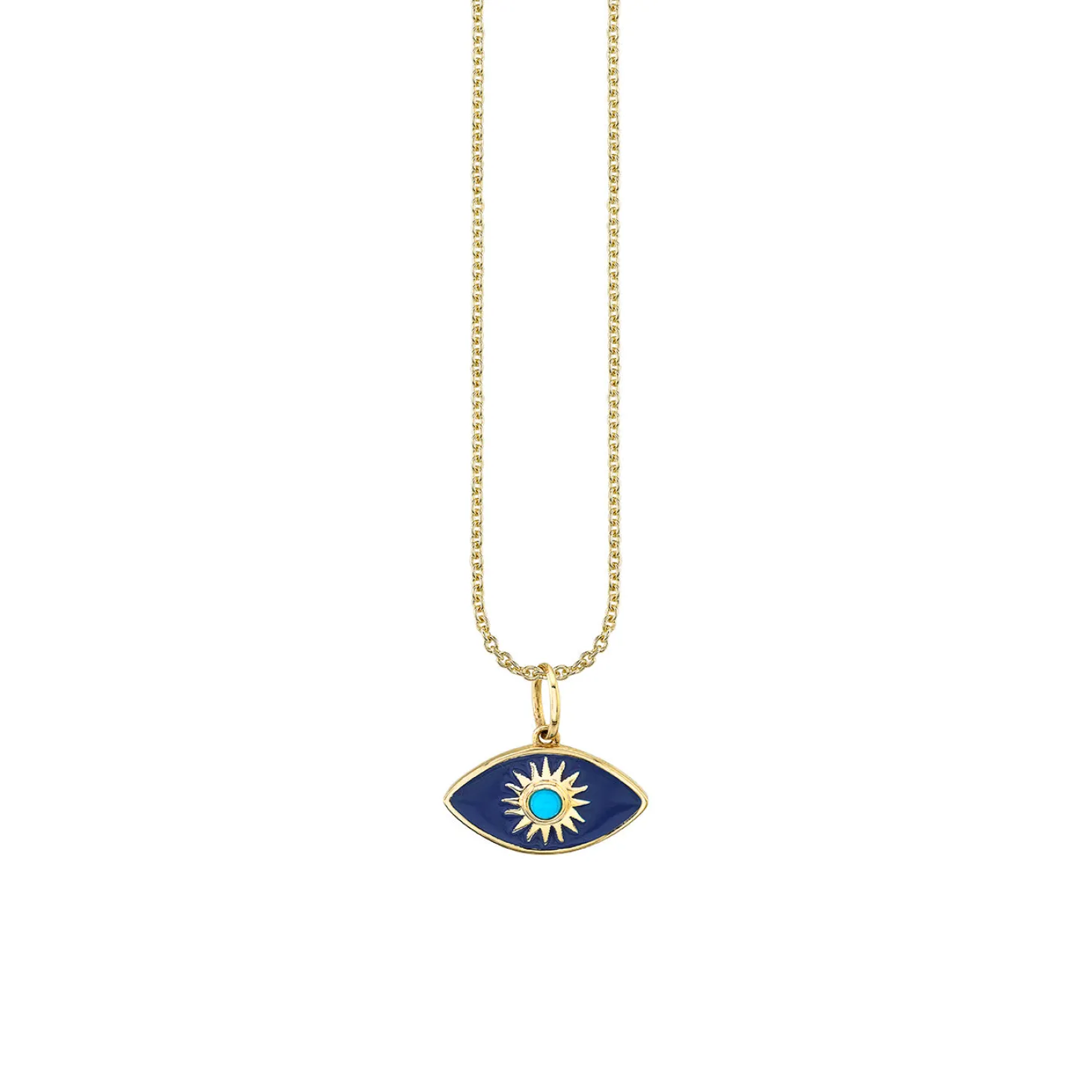 Gold & Enamel Sunburst Eye Charm