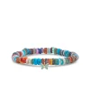 Gold & Enamel Tiny Butterfly on Rainbow Heishi