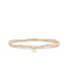 Gold & Enamel Tiny Chai on Beige Zircon