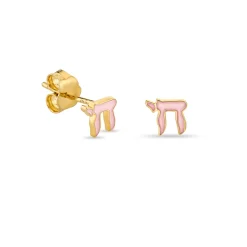 Gold & Enamel Tiny Chai Stud