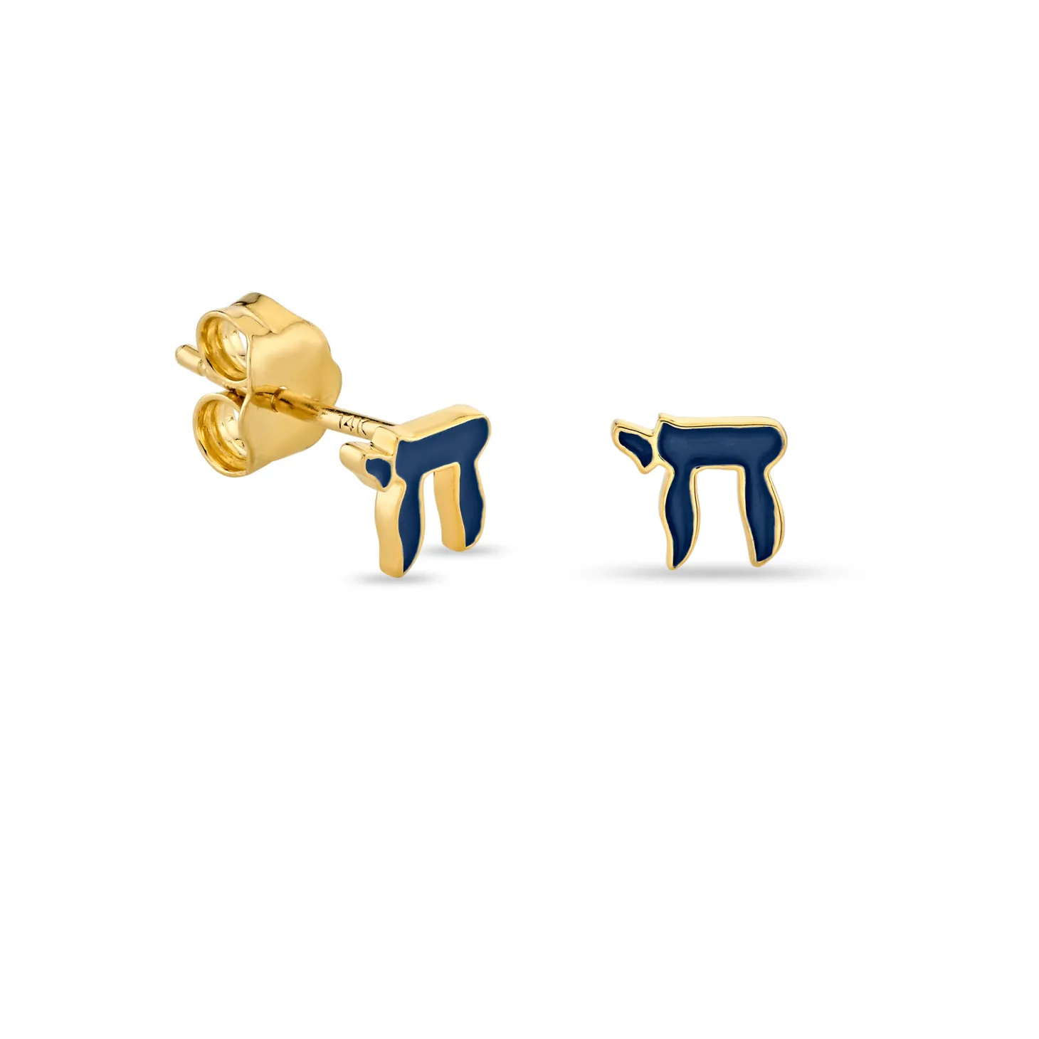 Gold & Enamel Tiny Chai Stud