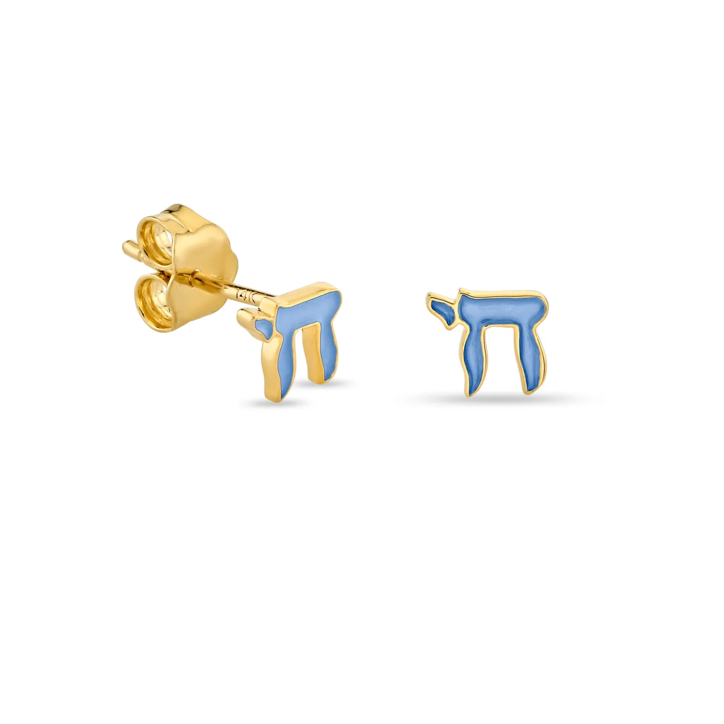 Gold & Enamel Tiny Chai Stud