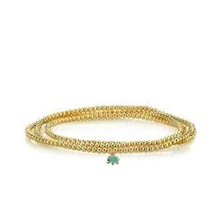 Gold & Enamel Tiny Elephant on Gold Beads