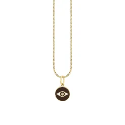 Gold & Enamel Tiny Eye Medallion Charm