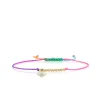 Gold & Enamel Tiny Groovy Eye Cord Bracelet