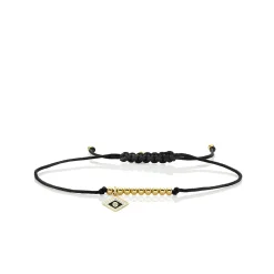 Gold & Enamel Tiny Groovy Eye Cord Bracelet