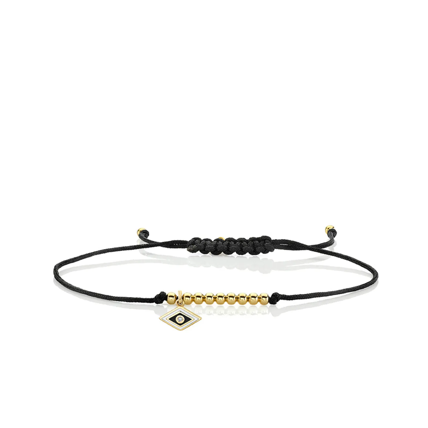 Gold & Enamel Tiny Groovy Eye Cord Bracelet