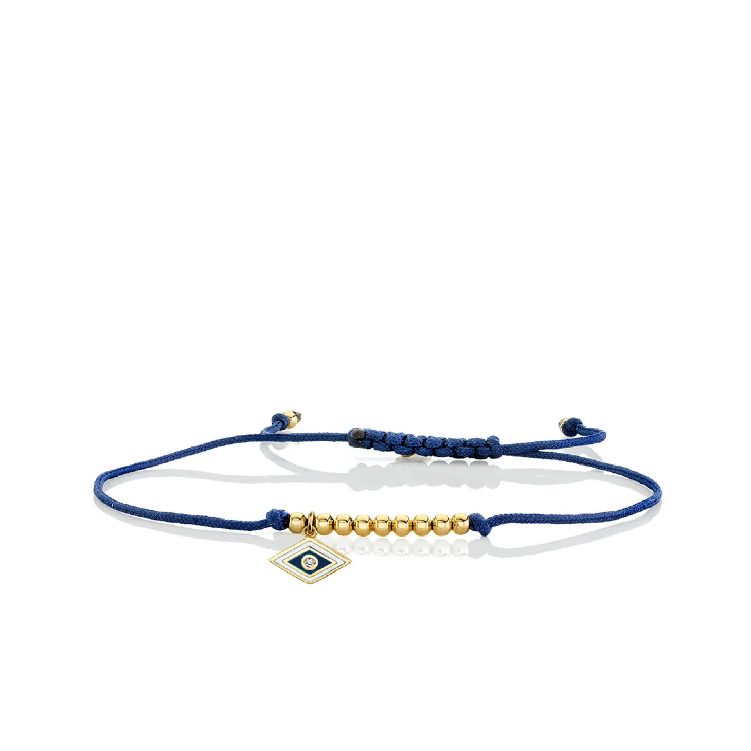 Gold & Enamel Tiny Groovy Eye Cord Bracelet