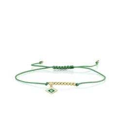 Gold & Enamel Tiny Groovy Eye Cord Bracelet