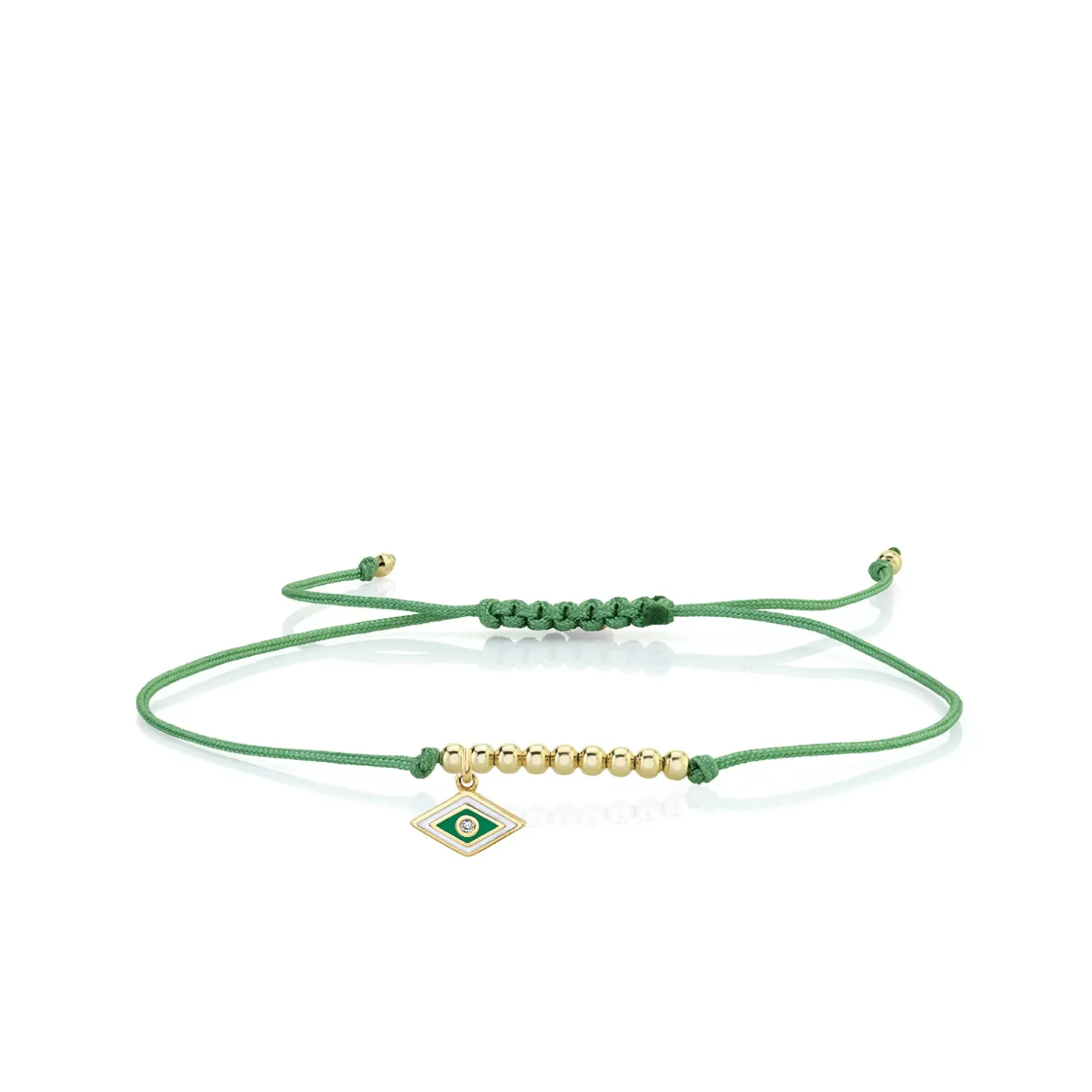 Gold & Enamel Tiny Groovy Eye Cord Bracelet