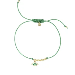 Gold & Enamel Tiny Groovy Eye Cord Bracelet