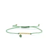 Gold & Enamel Tiny Monstera Leaf Cord Bracelet