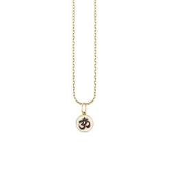 Gold & Enamel Tiny Om Medallion Charm
