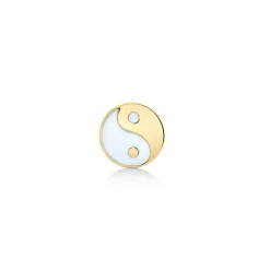Gold & Enamel Yin Yang Stud