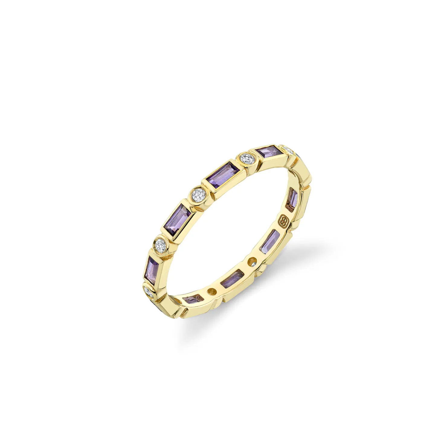 Gold & Gemstone Baguette and Bezel Eternity Ring