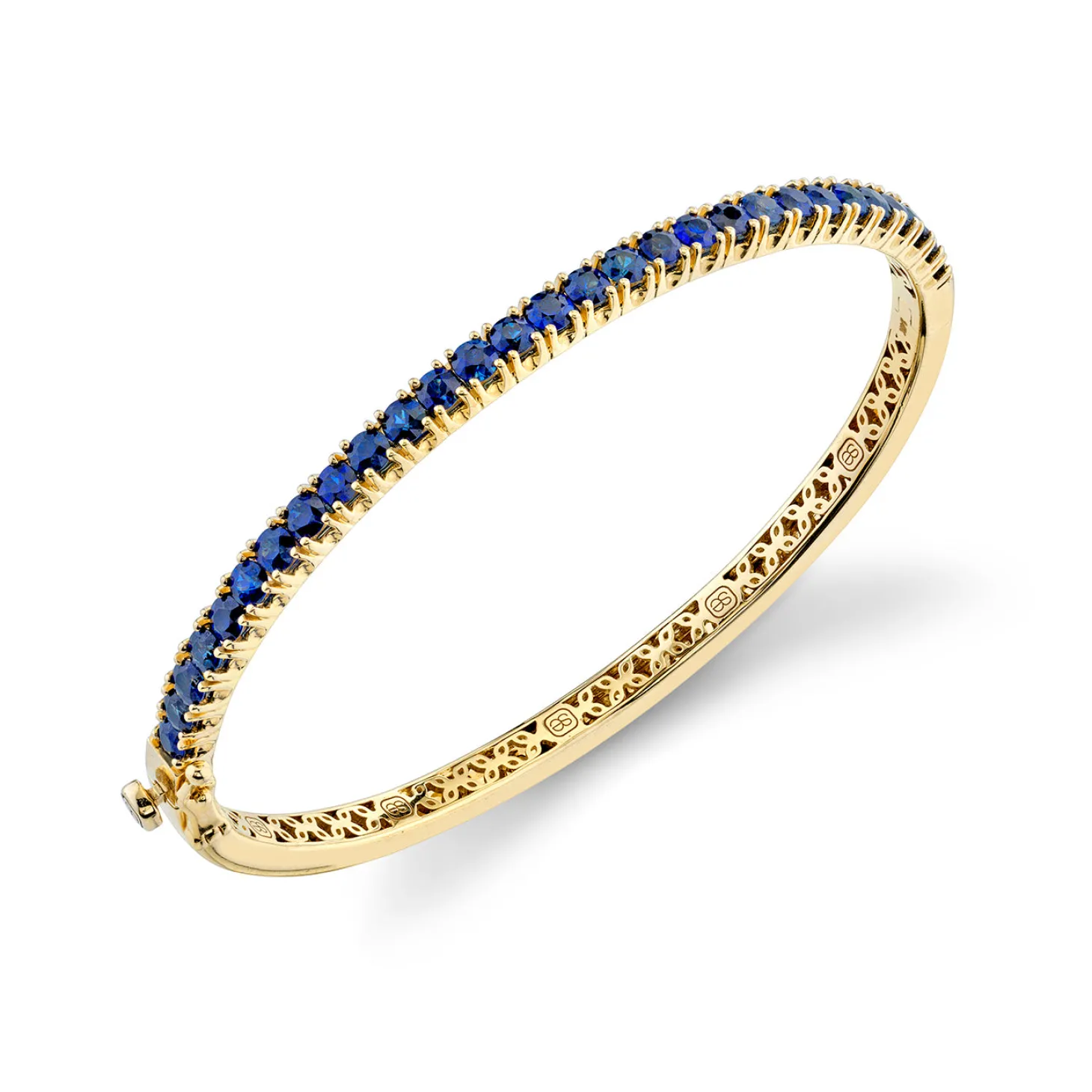 Gold & Gemstone Large Bangle