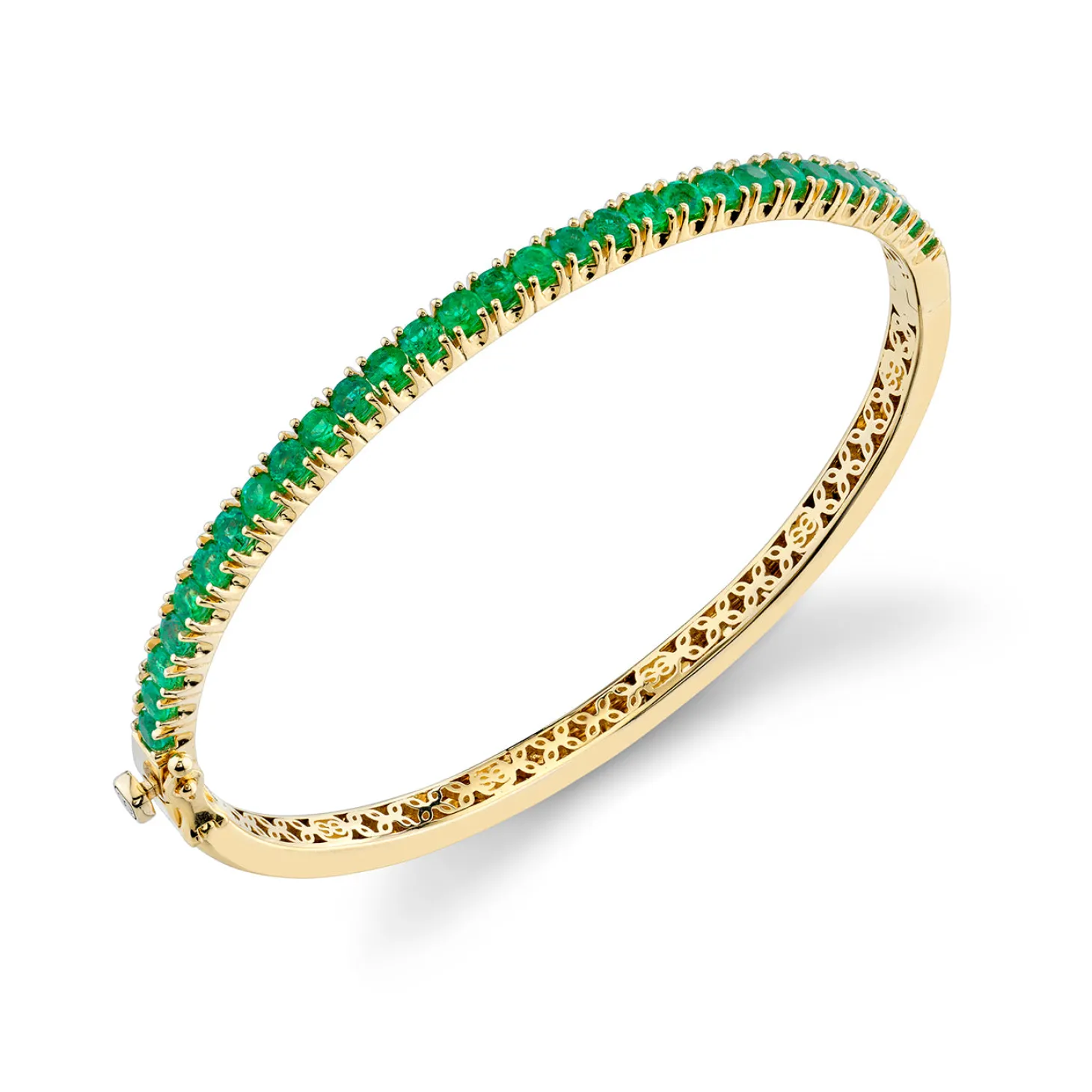 Gold & Gemstone Large Bangle