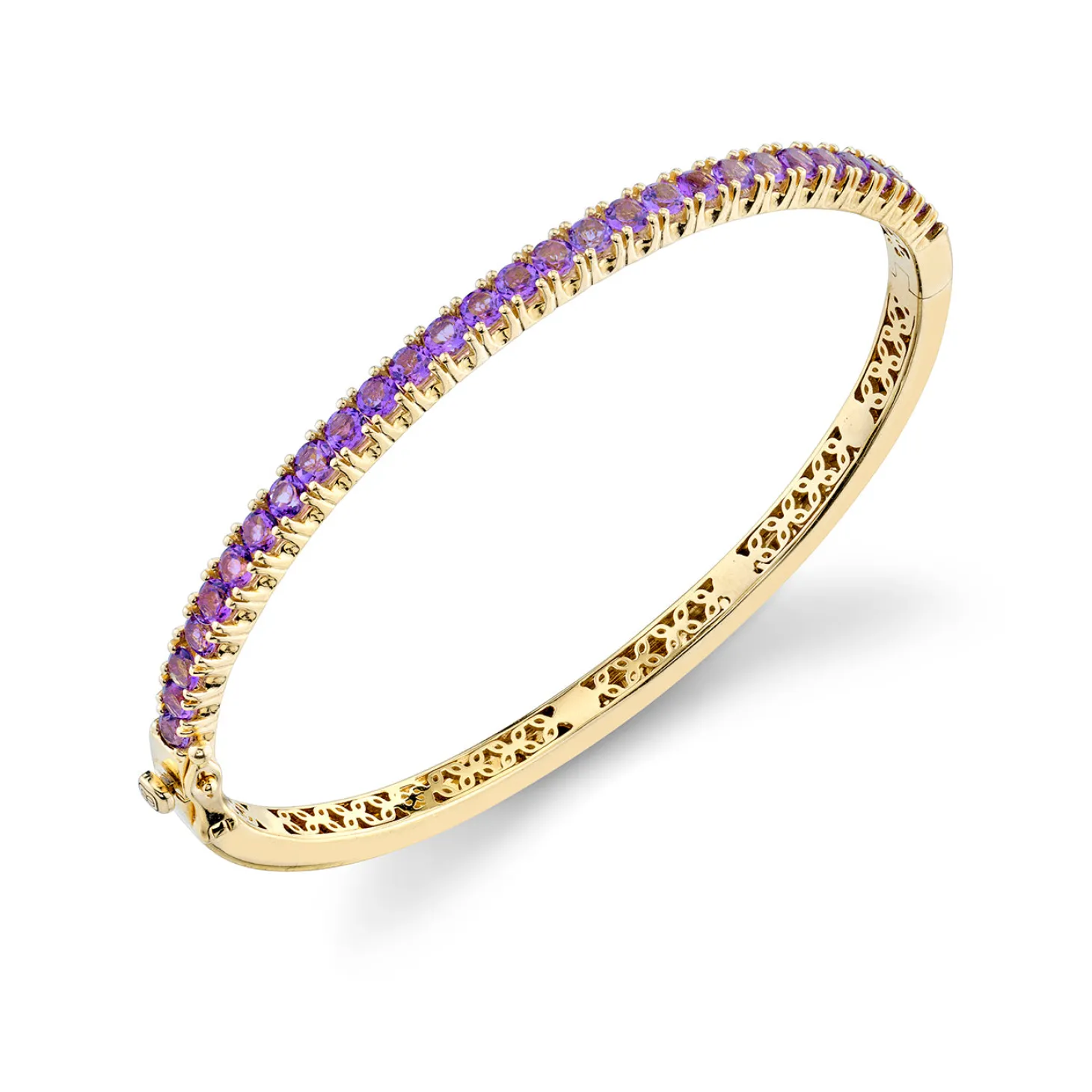 Gold & Gemstone Large Bangle