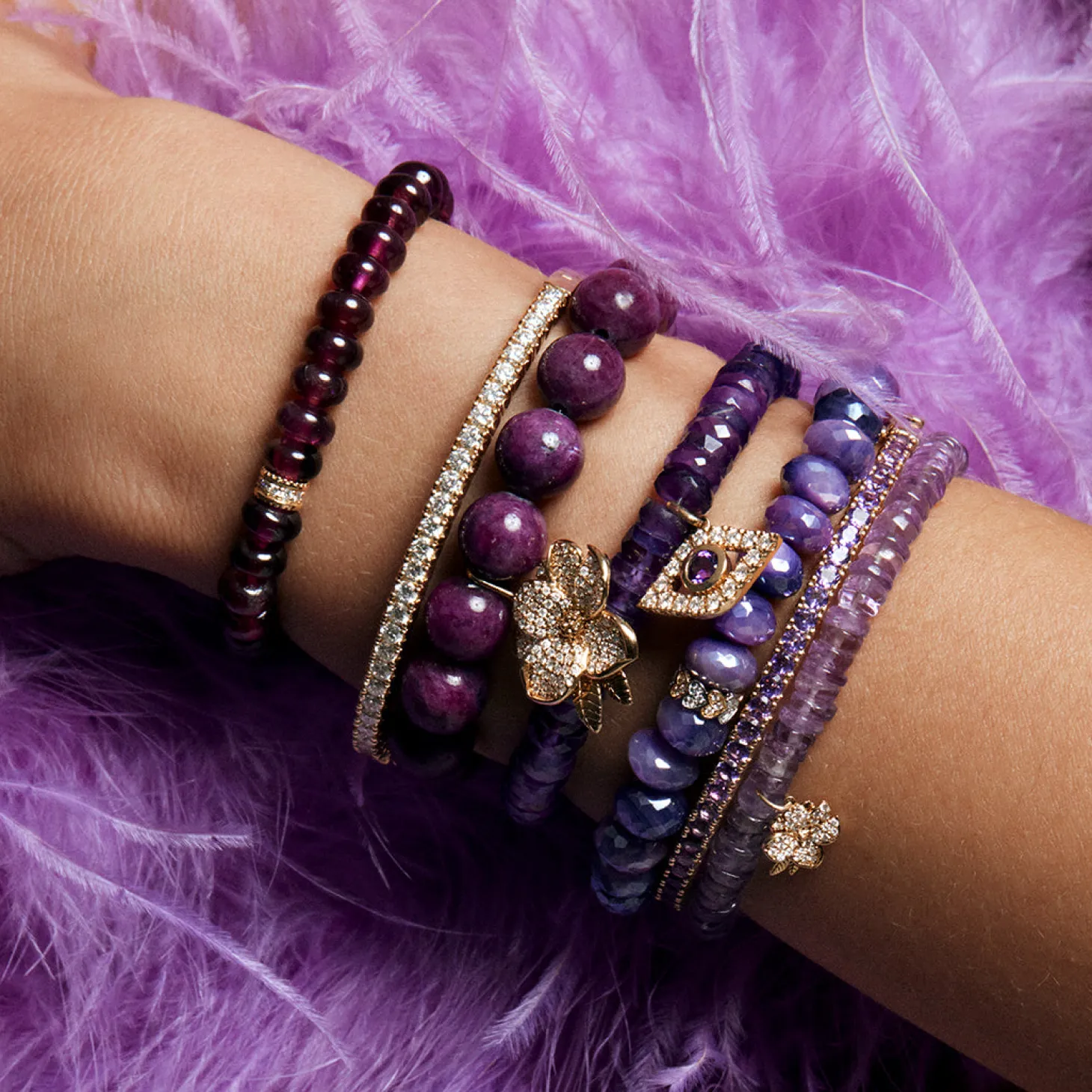 Gold & Gemstone Large Bangle