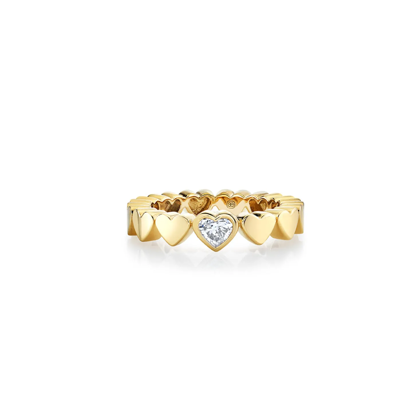 Gold & Heart Diamond Eternity Ring