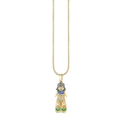 Gold & Multicolor Gemstone Alejandra Doll Charm