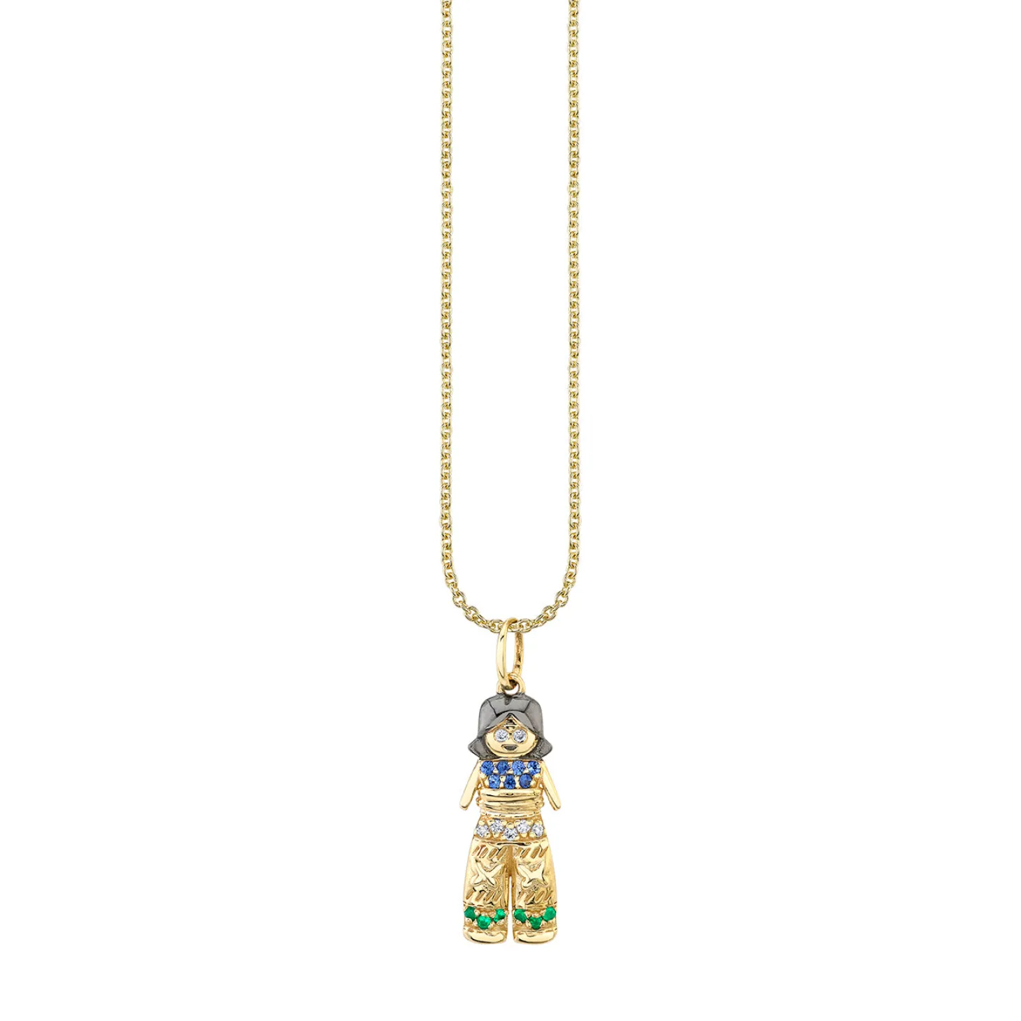 Gold & Multicolor Gemstone Alejandra Doll Charm