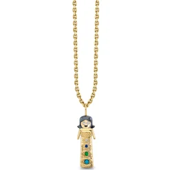 Gold & Multicolor Gemstone Large Maria Doll Charm