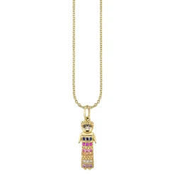 Gold & Multicolor Gemstone Sol Doll Charm