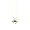 Gold & Multicolor Gemstone Crab Charm