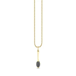 Gold & Onyx Small Caviar Spoon Charm