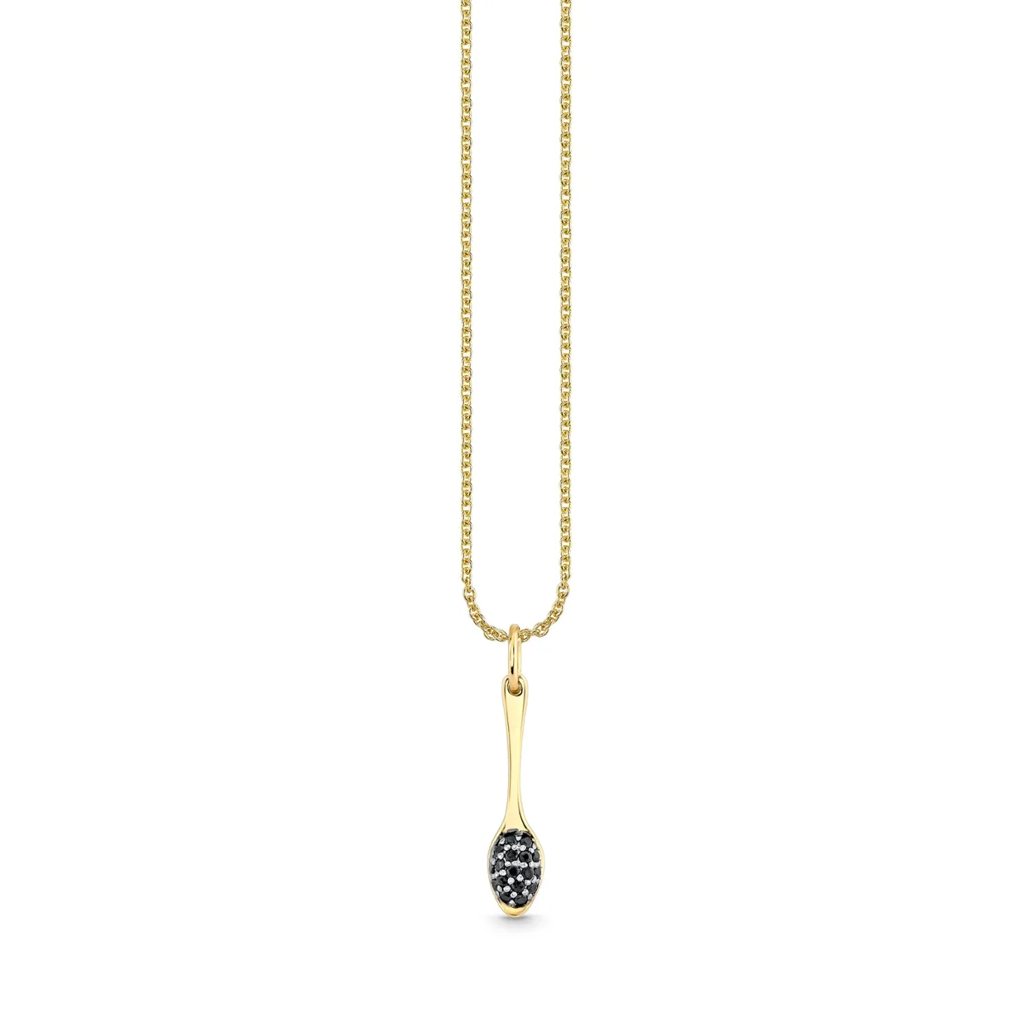 Gold & Onyx Small Caviar Spoon Charm