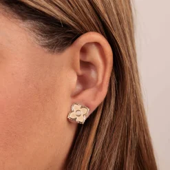 Gold & Opal Moroccan Flower Stud