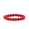 Gold & Orange Sapphire Rondelle on Red Jade