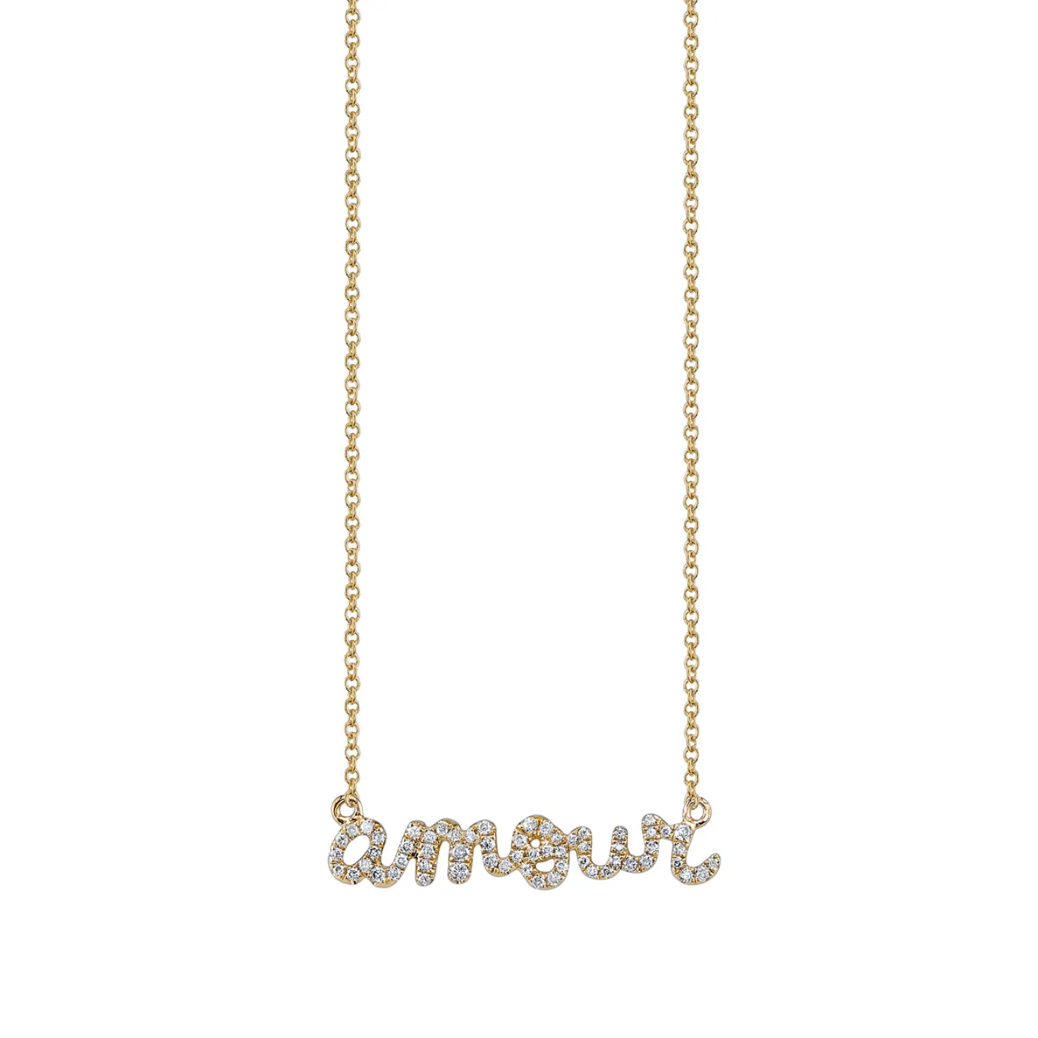 Gold & Pavé Diamond Amour Necklace