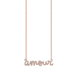 Gold & Pavé Diamond Amour Necklace