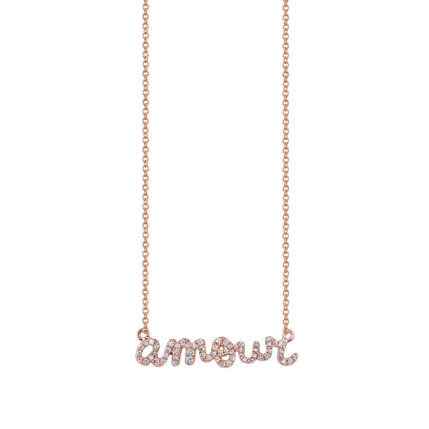 Gold & Pavé Diamond Amour Necklace