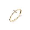 Gold & Pavé Diamond Bent Cross Ring