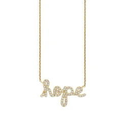 Gold & Pavé Diamond Hope Necklace