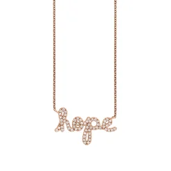 Gold & Pavé Diamond Hope Necklace