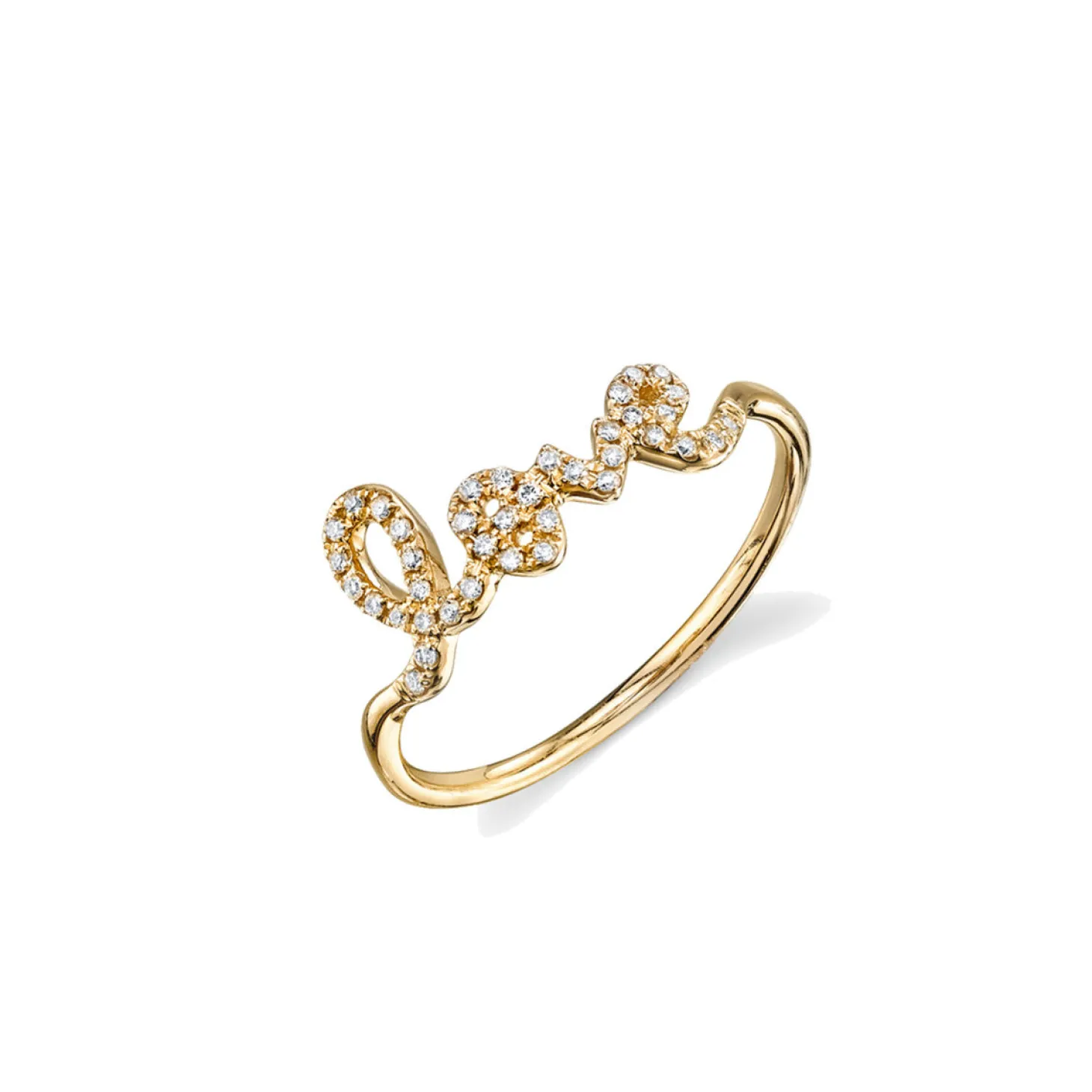 Gold & Pavé Diamond Love Ring