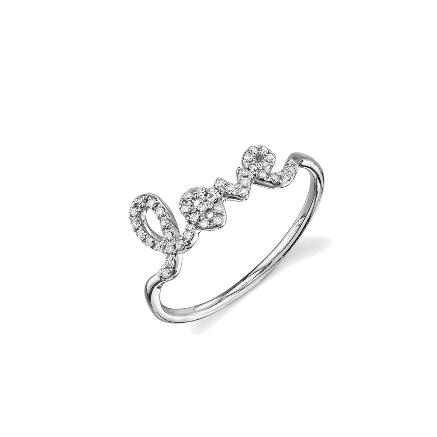 Gold & Pavé Diamond Love Ring