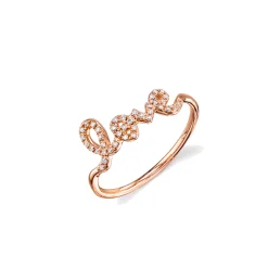 Gold & Pavé Diamond Love Ring