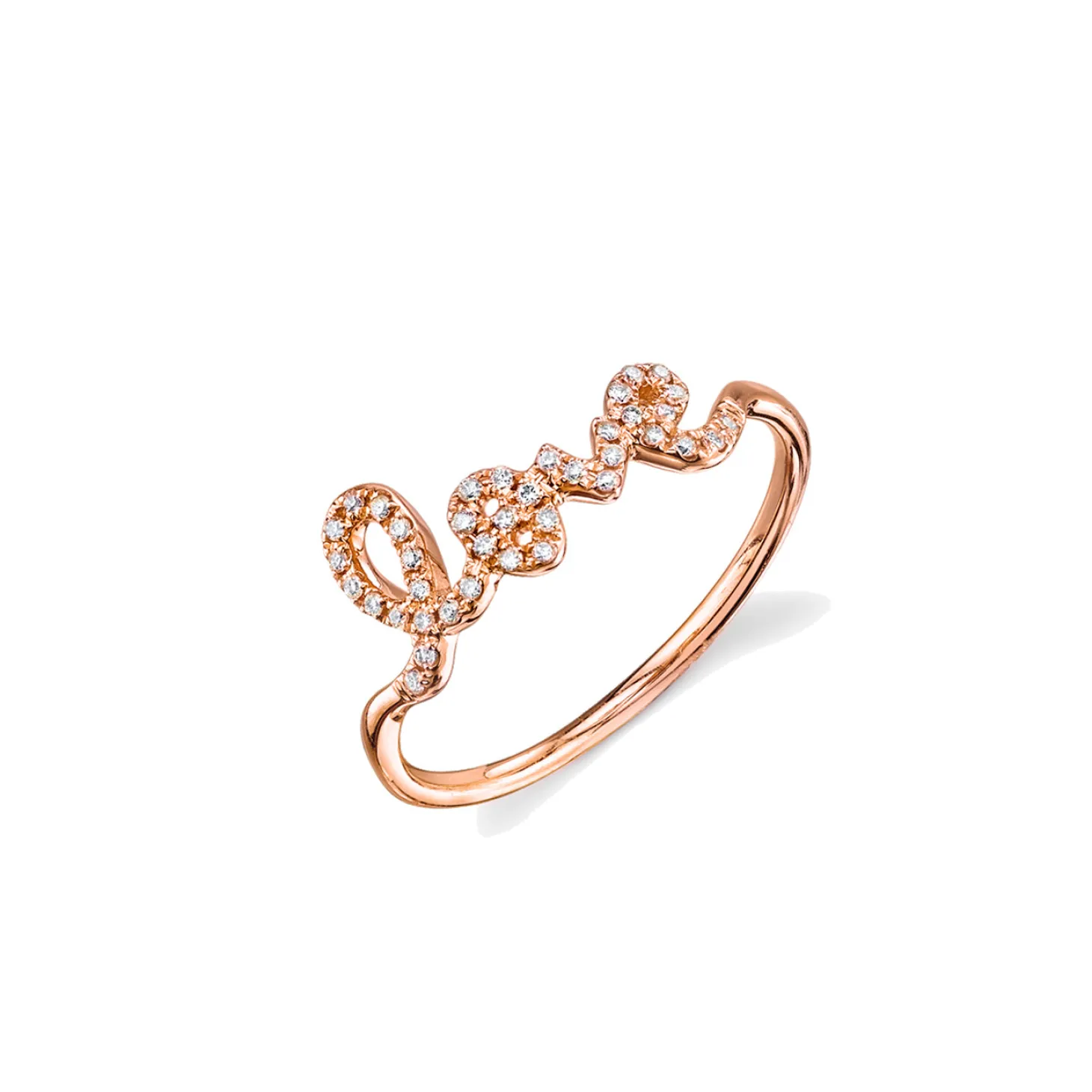Gold & Pavé Diamond Love Ring