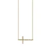 Gold & Pavé Diamond Medium Sideways Cross Necklace