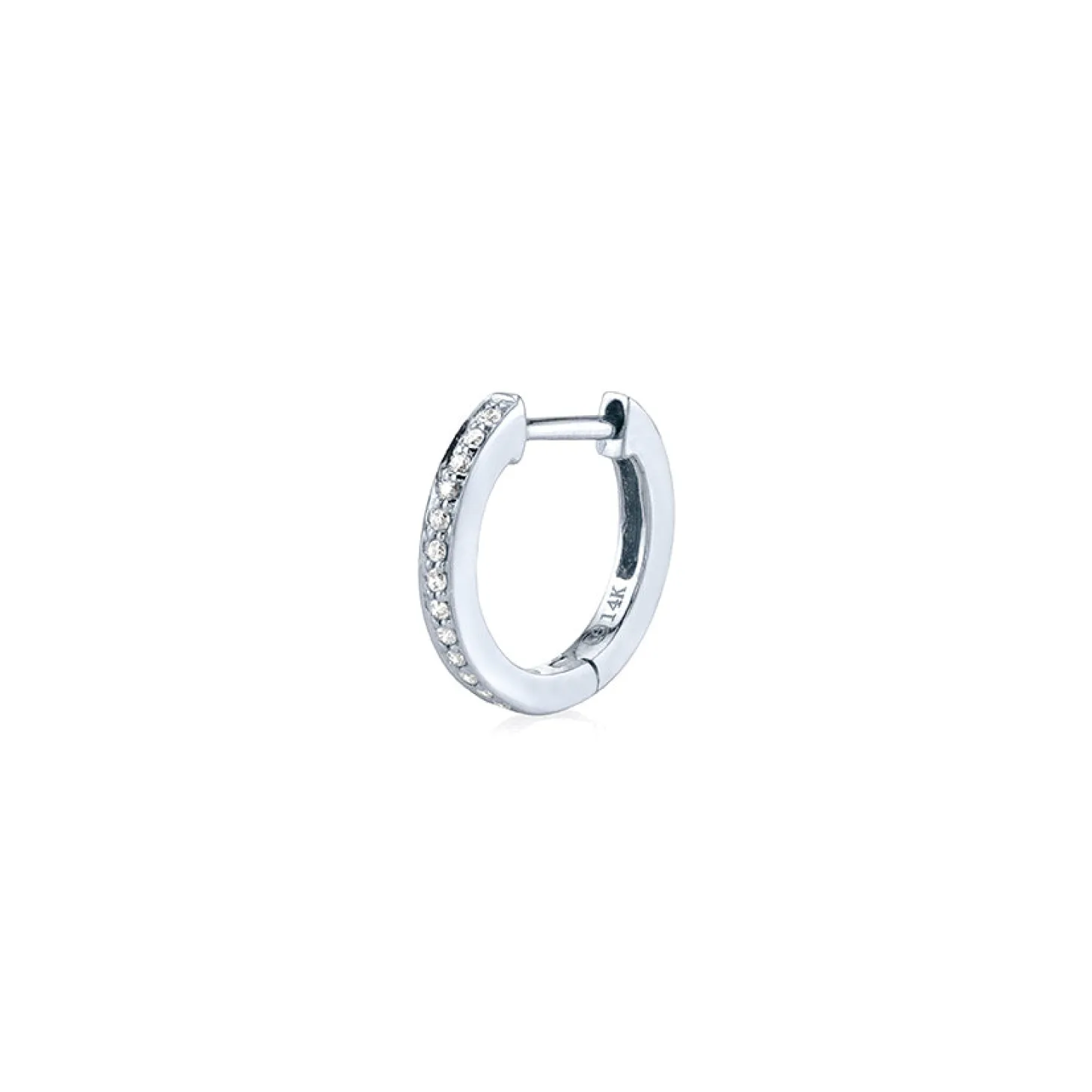 Gold & Pavé Diamond 9mm Huggie Hoops